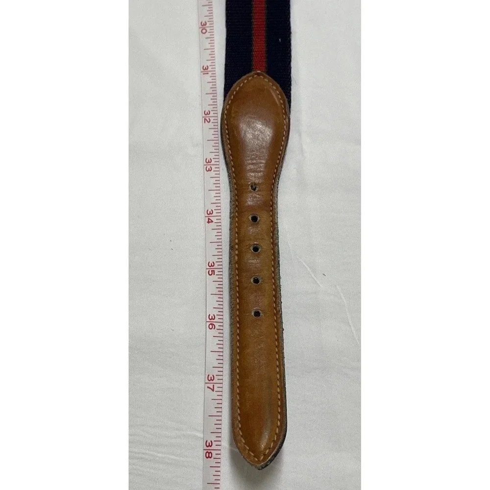Trafalgar Canvas & Brown Leather Size 30‎ Vintage 1980s USA Belt Unisex